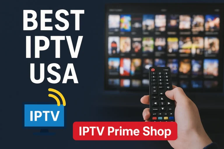 Text “What is IPTV and How Does it Work?” with an IPTV monitor icon on a dark background.