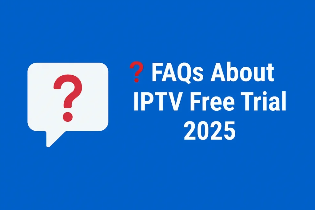 Speech bubble with question mark representing IPTV free trial FAQs.