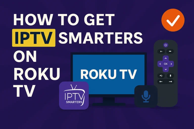 How to Get IPTV Smarters on Roku TV with remote and app icons